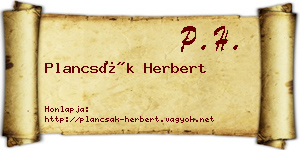 Plancsák Herbert névjegykártya
